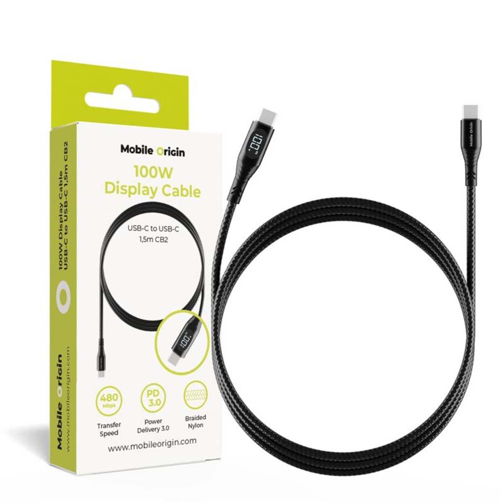 Mobile Origin 100W Display Cab USB-C to USB-C CB2 1.5m