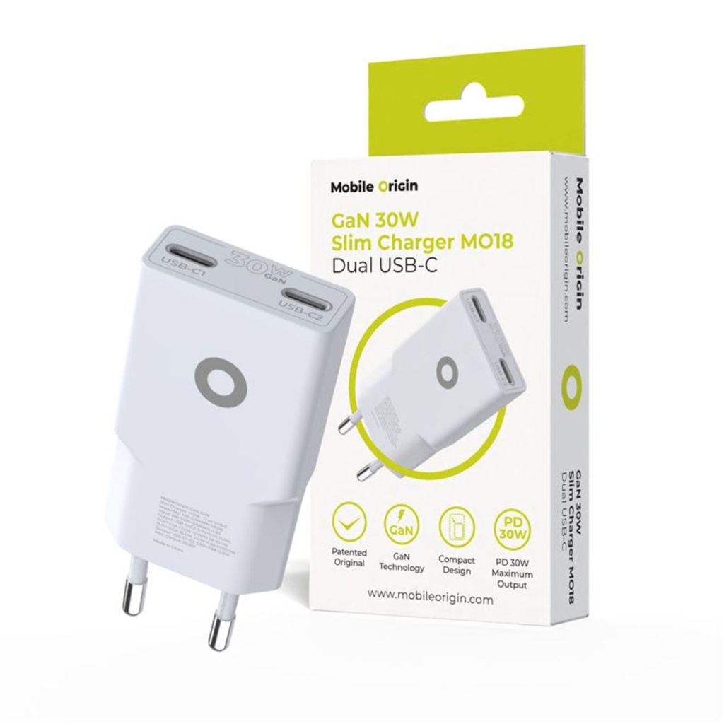 Mobile Origin 30W Slim Charger TÜV MO18 Dual USB-C