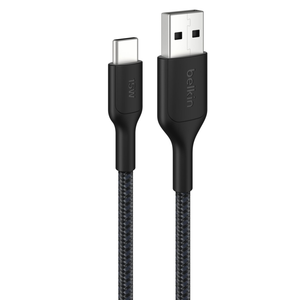 Belkin BOOSTCHARGE geflocht.Kab. USB-C/USB-A 2m schw.CAB022HQ2MBK