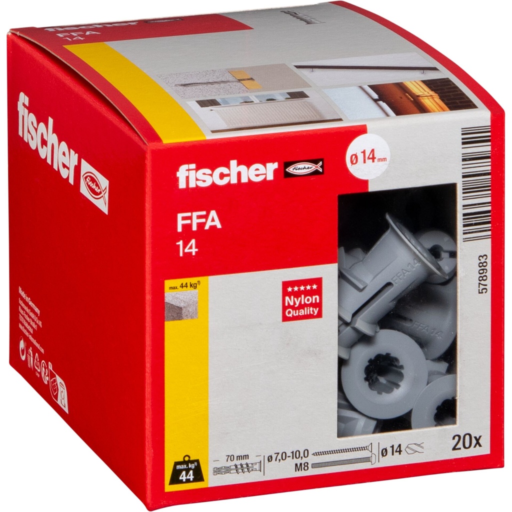 Fischer FFA 14 Aerated Concrete Anchor, 20 pcs