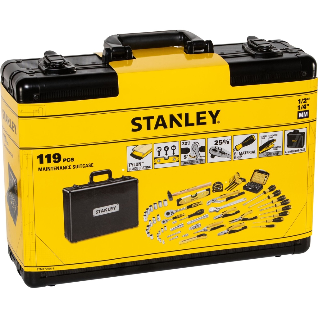 Stanley Werkzeugsortiment Alu- Koffer, 119-tlg.