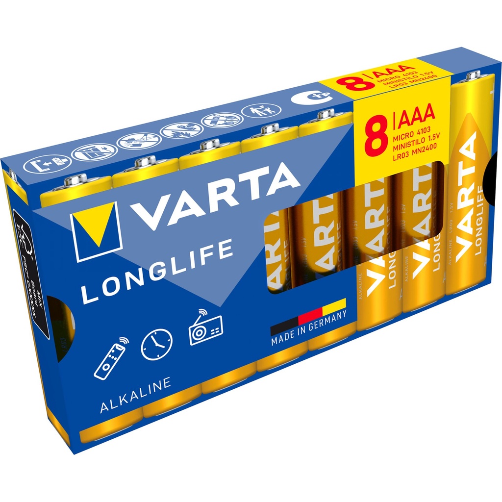1x8 Varta Longlife AAA LR 3 Blister Pack
