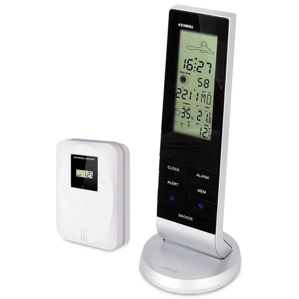 Alecto WS-1150 Weather Station w. Wireless Sensor Black/Silver
