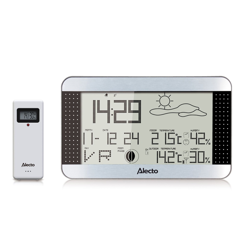 Alecto WS-1700 Wetterstation mit drahtlosem Außensensor