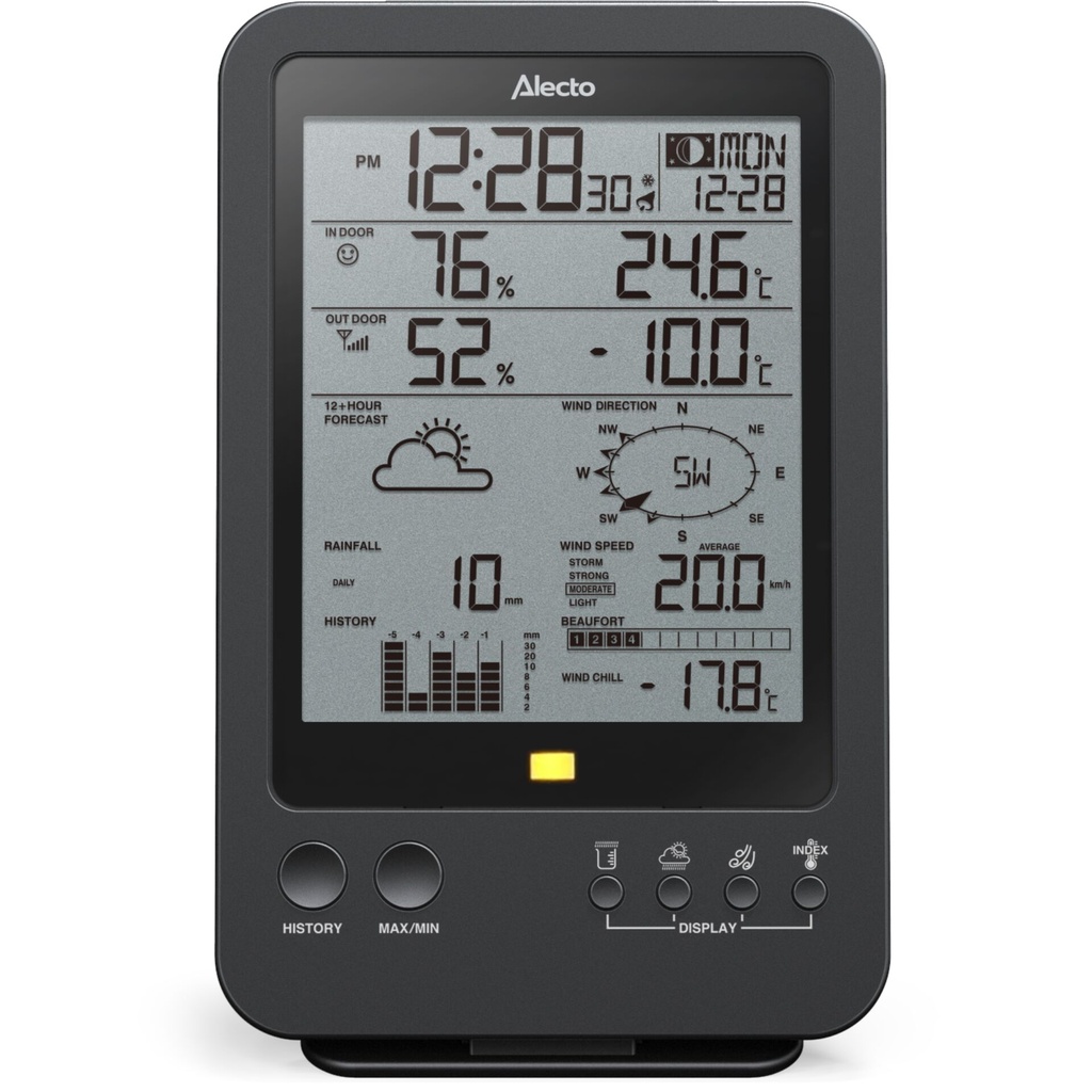 Alecto WS-4700 Professionelle Wetterstation mit Funksensor