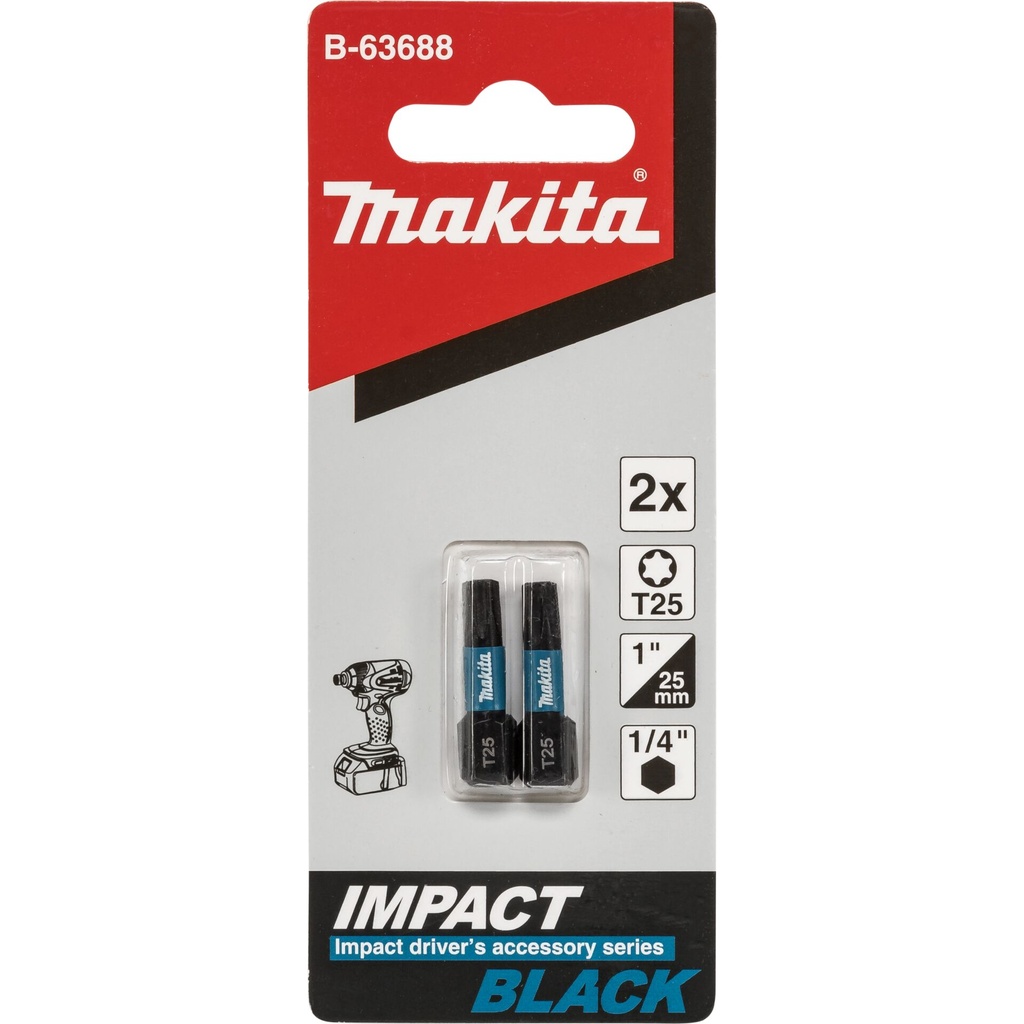 Makita B-63688 Bit T25x25mm 2pcs.