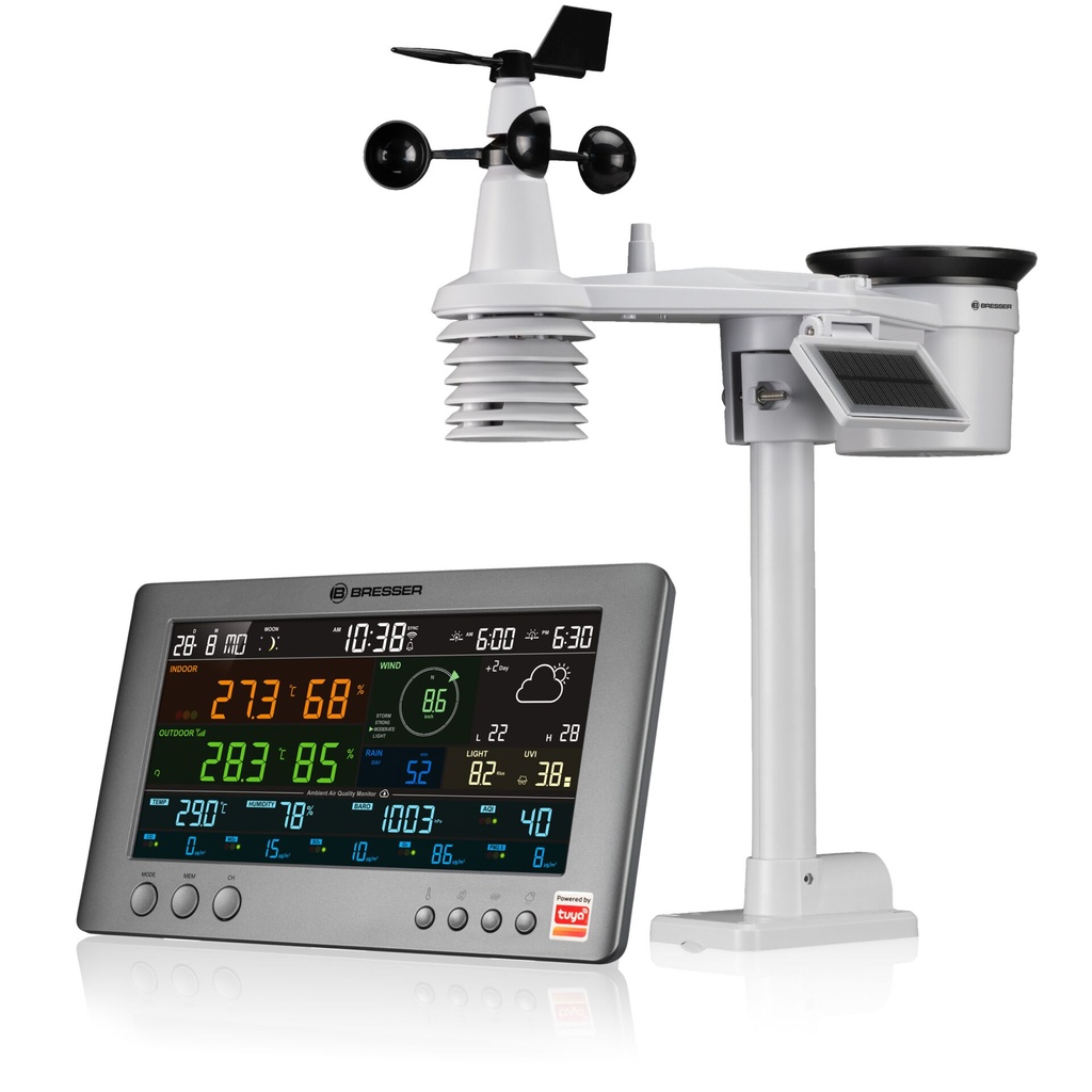 Bresser Smarte Tuya Profi-Wetter station mit 7-in-1-Sensor