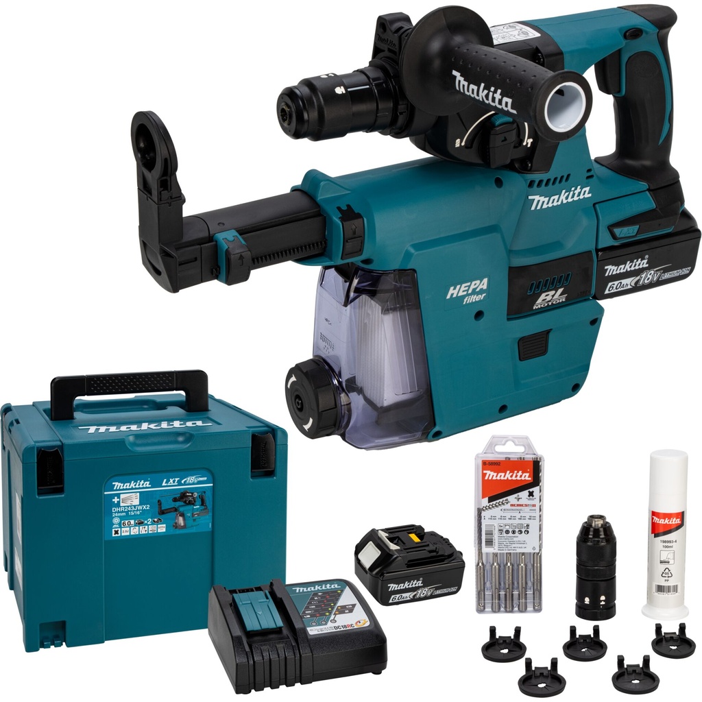 Makita DHR243JWX2 Cordless Combi Hammer