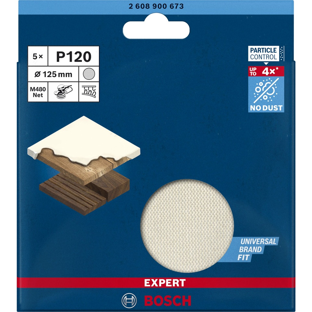 Bosch EXPERT Sandings Nets M480,125mm,K120, 5x