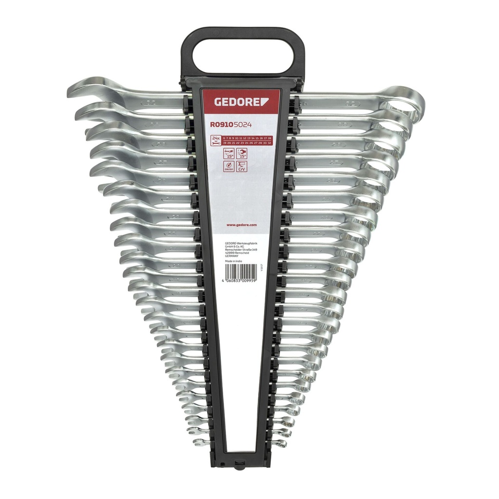 GEDORE red Ratchet Spanner Set metric  24-pieces