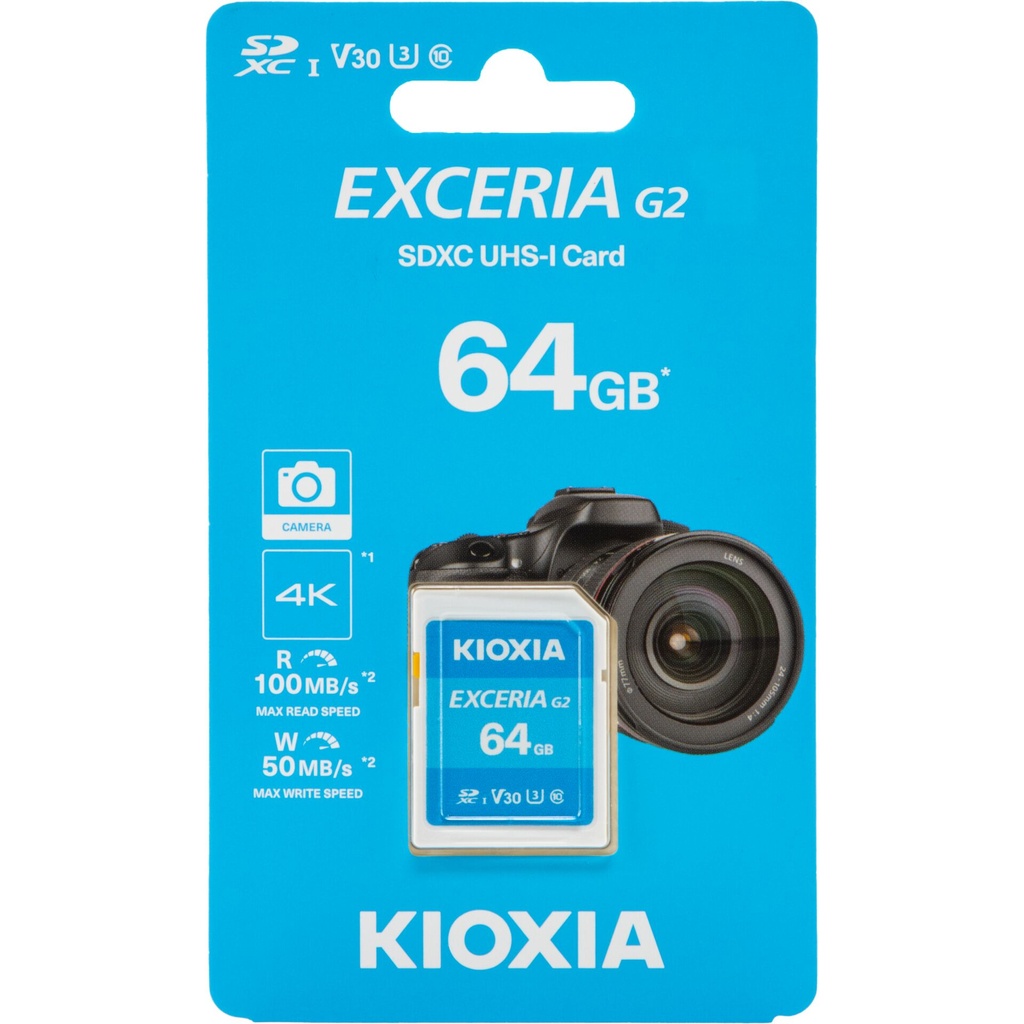 Kioxia Exceria SDXC UHS-I   64GB Class 10 V30 U3     LNEX2L064GG4