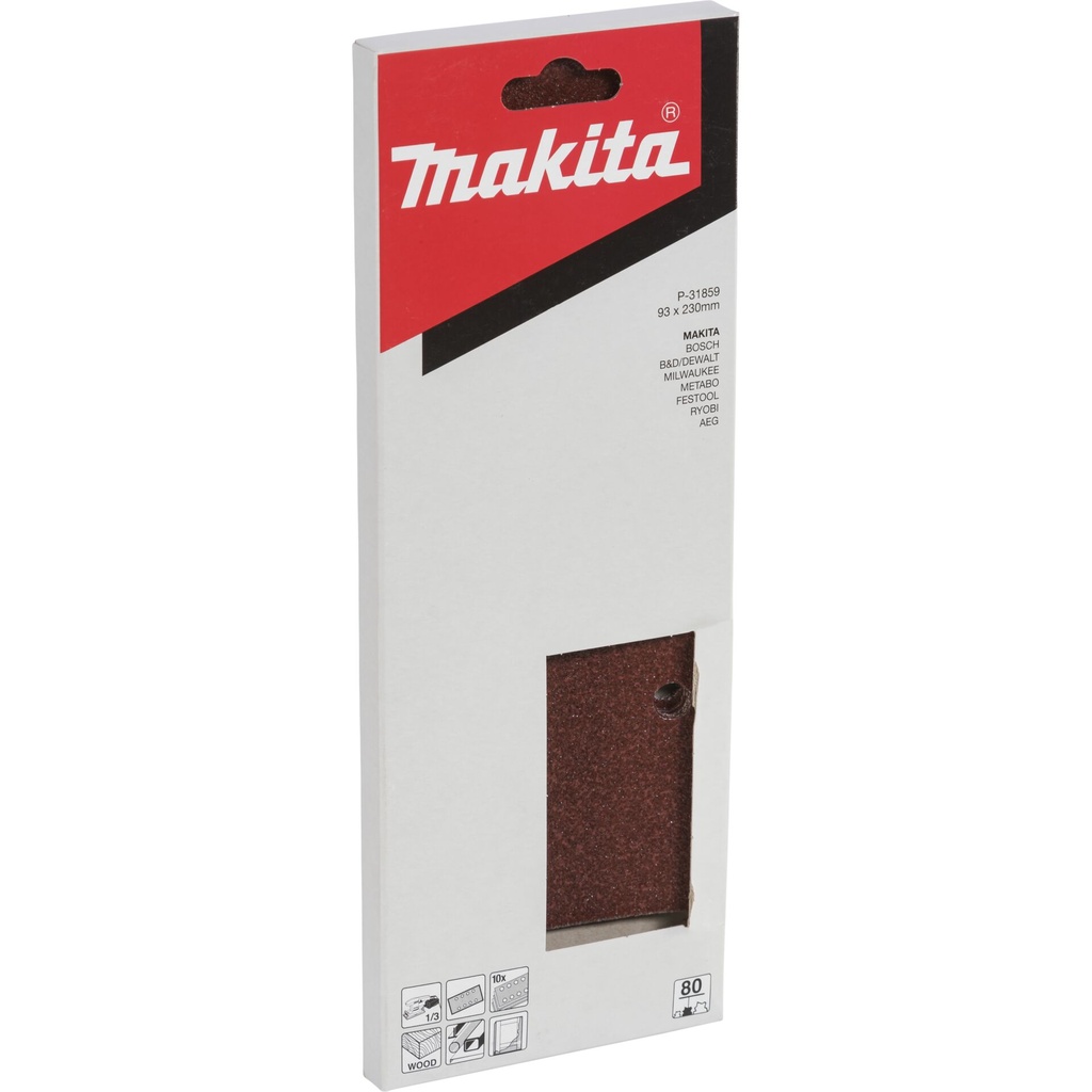 Makita P-31859 Sandpaper  93x230mm  80 Holes