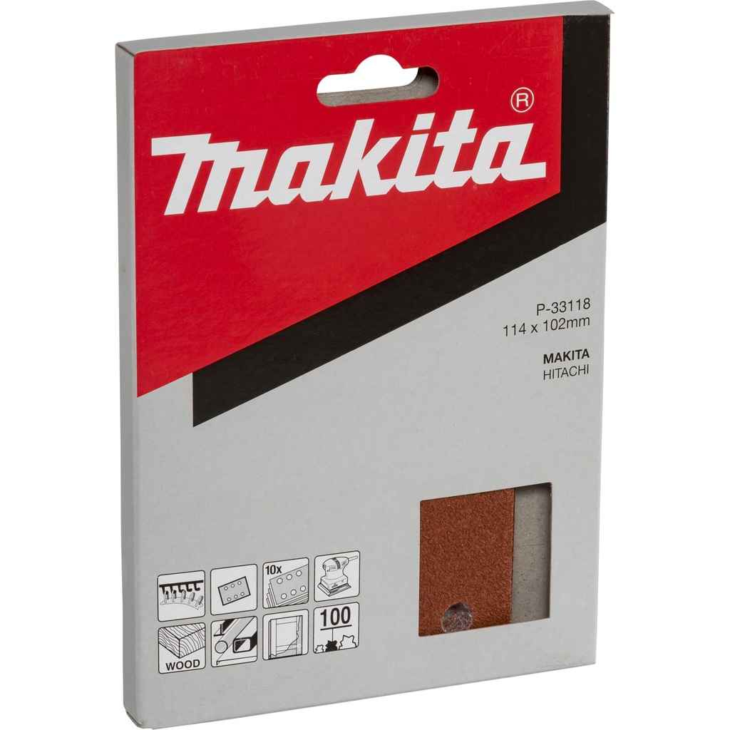 Makita P-33118 Sandpaper Velcro 102x114mm  100