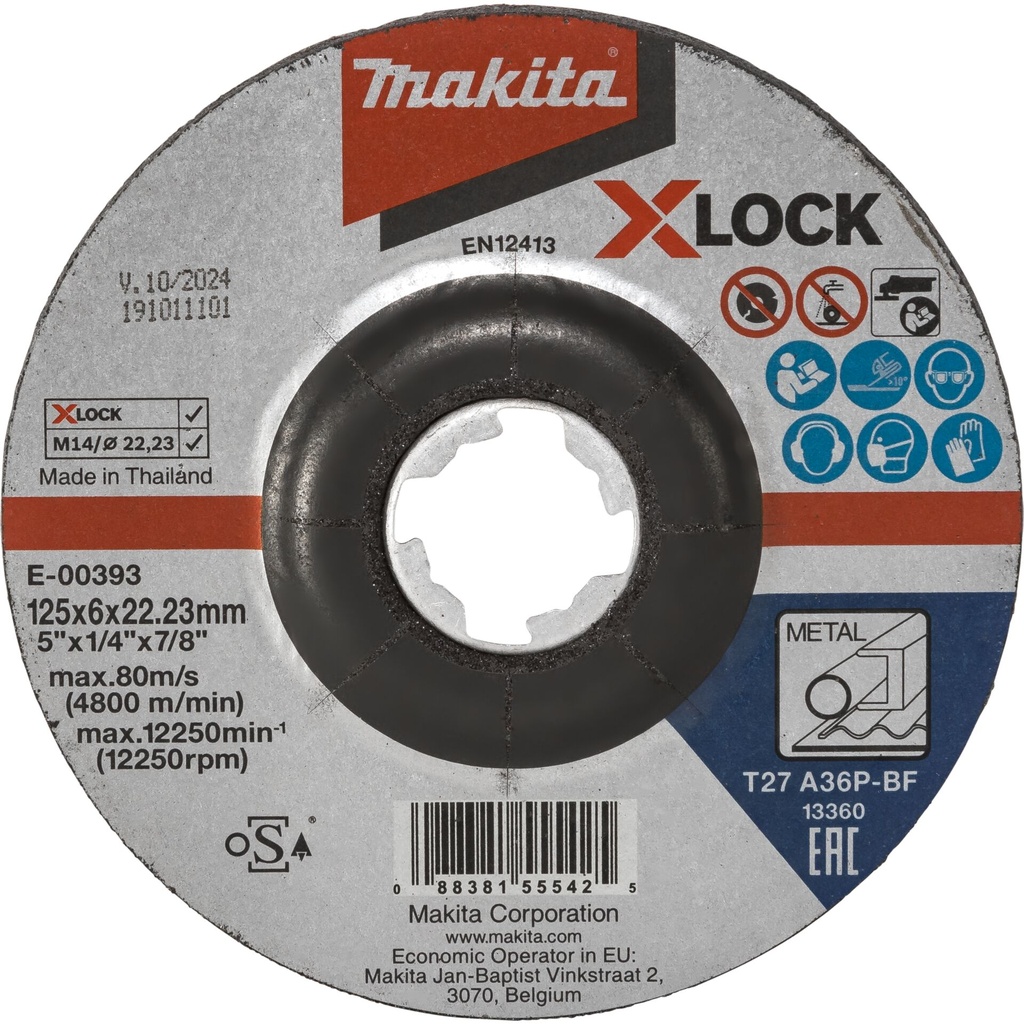 Makita E-00393 Grinding Disc 125x6mm steel