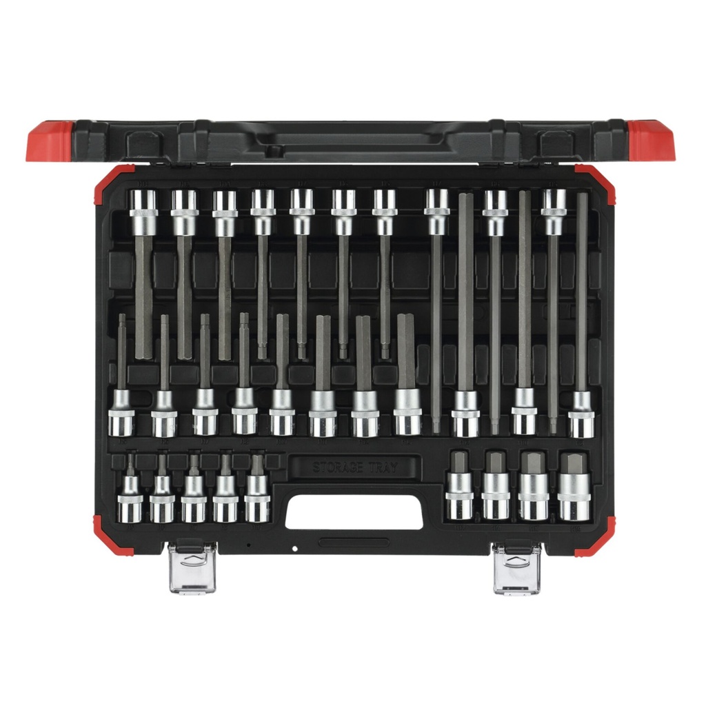 GEDORE red Screwdriver Bit Sockets 1/2  hex 30-pieces