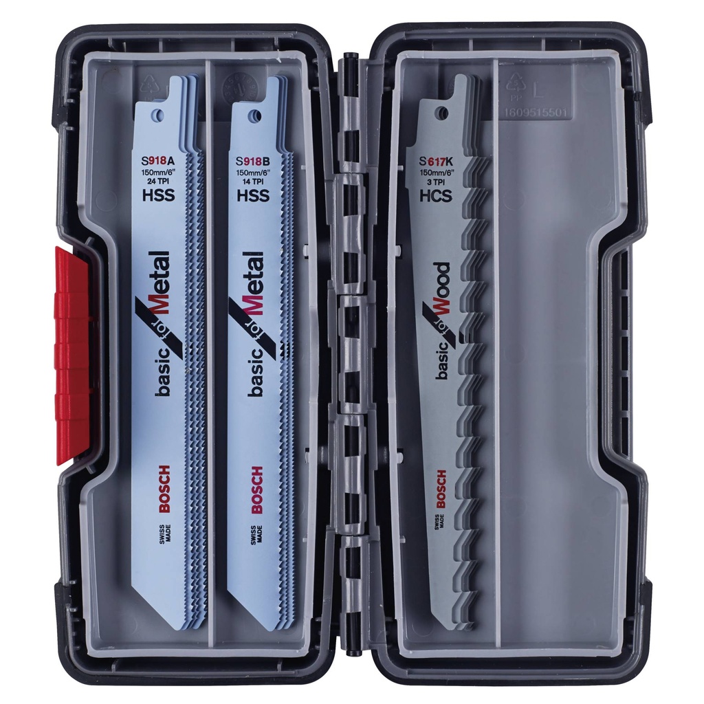 Bosch saber saw blade set Basic ToughBox Wood/Metal 15 pcs