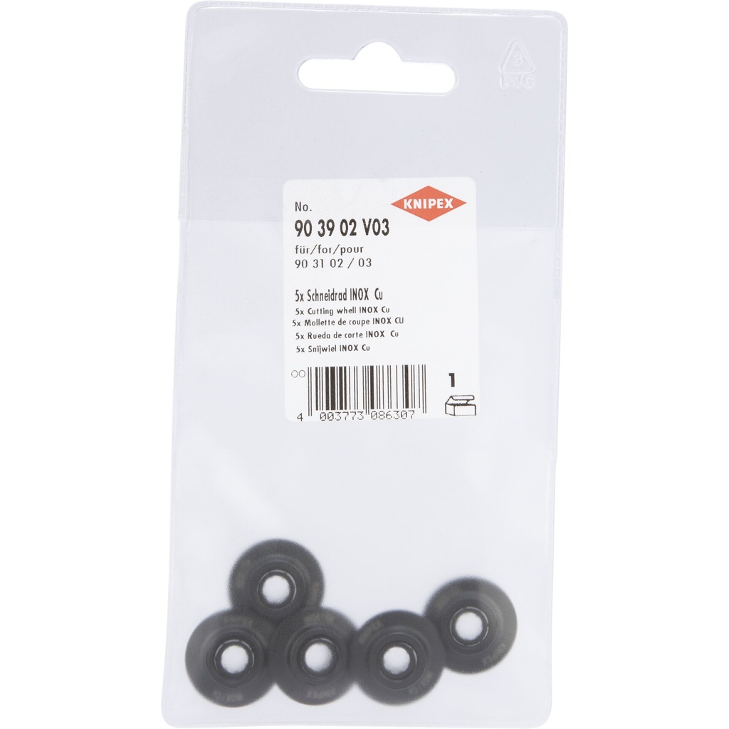 KNIPEX 5x Spare Cutting Wheel INOX Cu for TubiX 90 31 02