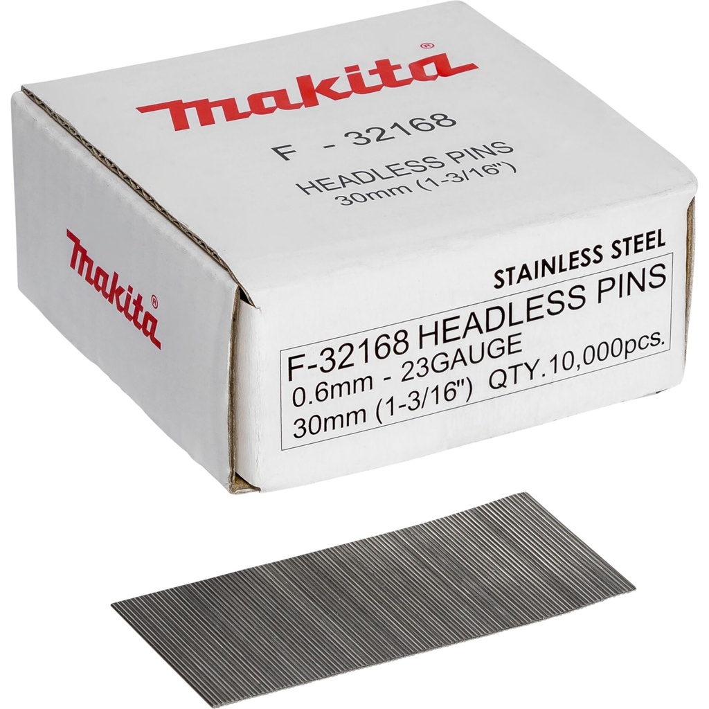 Makita Pins  0,6 x 30mm Inox F-32168  10000 pcs
