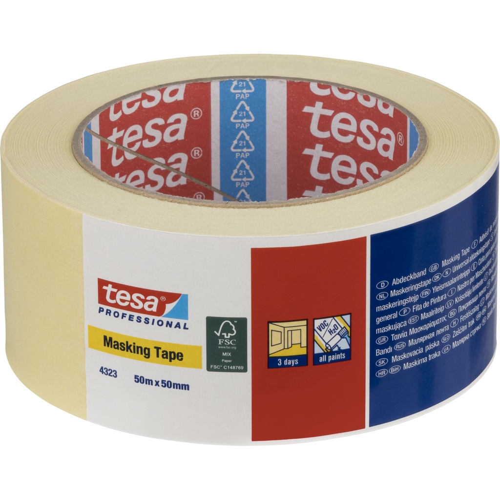 Tesa Paper Masking Tape 50mx50mm Standard beige 04323