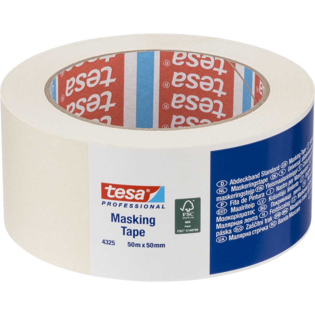 Tesa Masking Tape 50m x 50mm Stand.Prof. white 04325