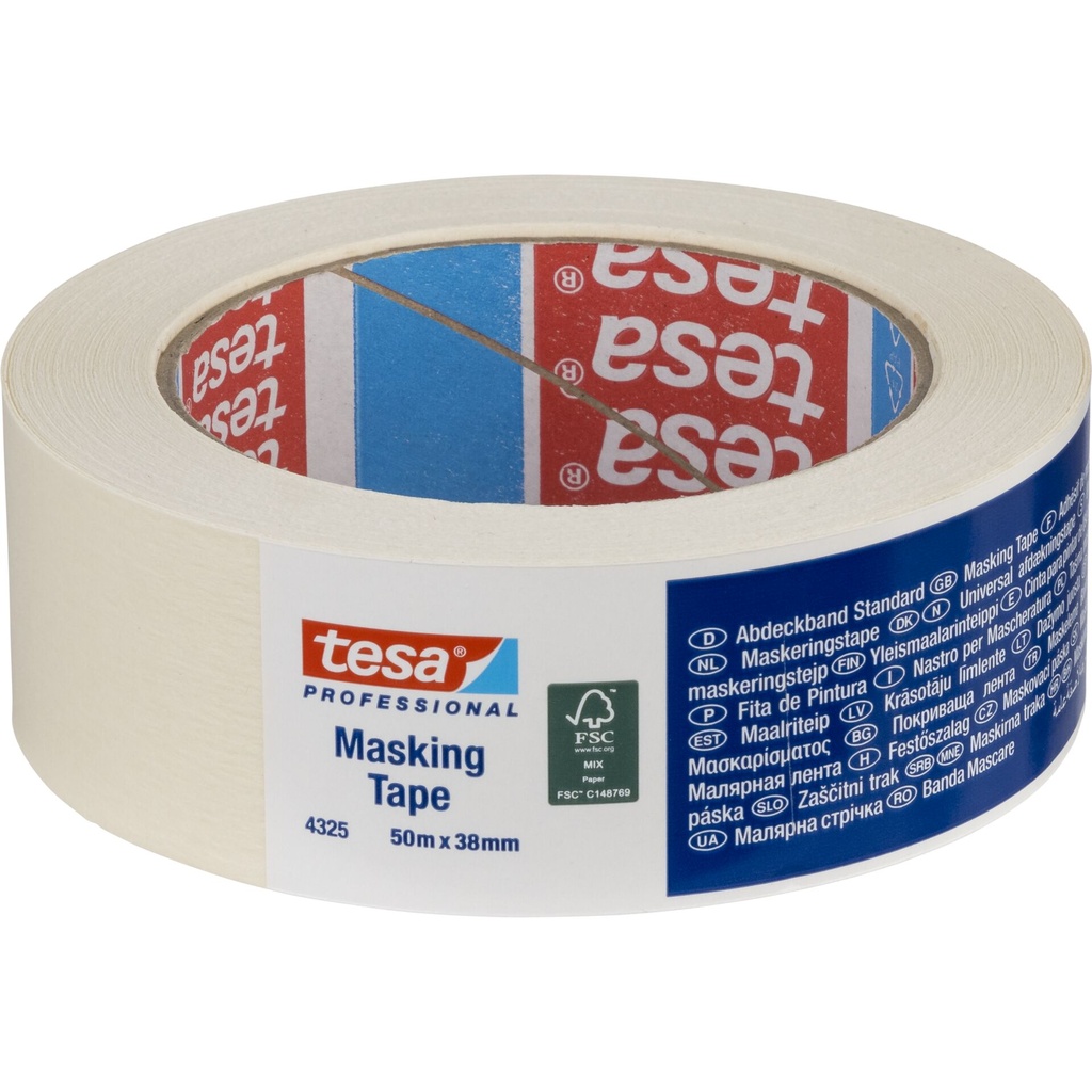 Tesa Masking Tape 50m x 38mm General Purpose white 04325
