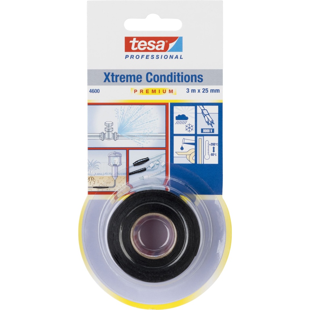 Tesa Silicone Tape 3m x 25mm Prem. Prof.Xtr.Cond.black 04600