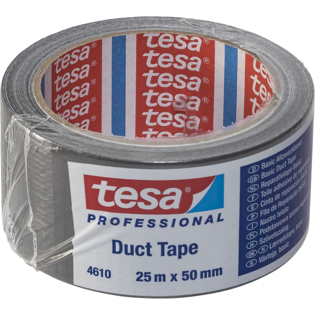 Tesa Gewebekleb. 25m x 50mm silber 04610
