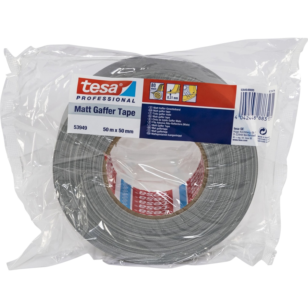 Tesa Gewebekleb. 50m x 50mm Gaffer tape silber 53949