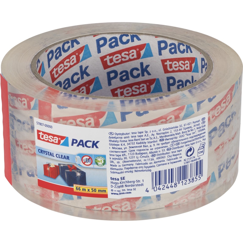 Tesa Packaging Tape 66m x 50mm Crystal Clear transparent 57807