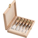 Kirschen Kurzbeitelsatz im Holzkasten, 5-tlg.