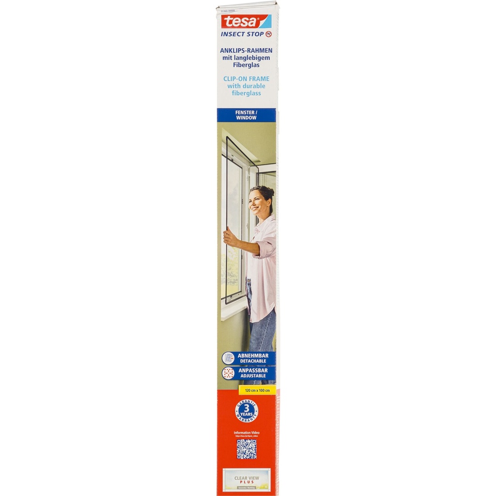 Tesa Insect Stop Clip On 1,0x1,2m anthracite 55360