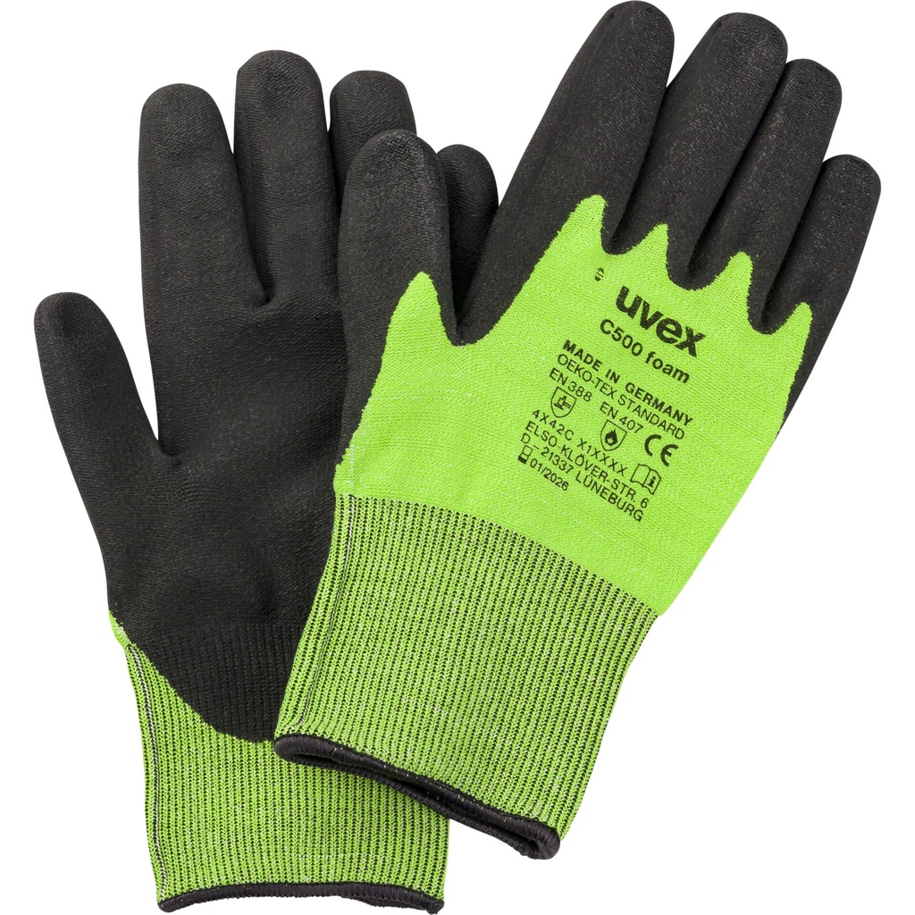 uvex C500 foam cut protection glove size 11