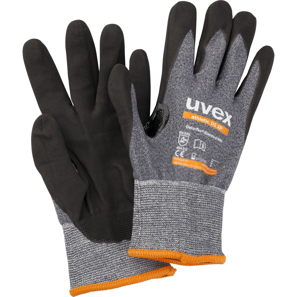uvex athletic D5 XP cut protection glove size 8