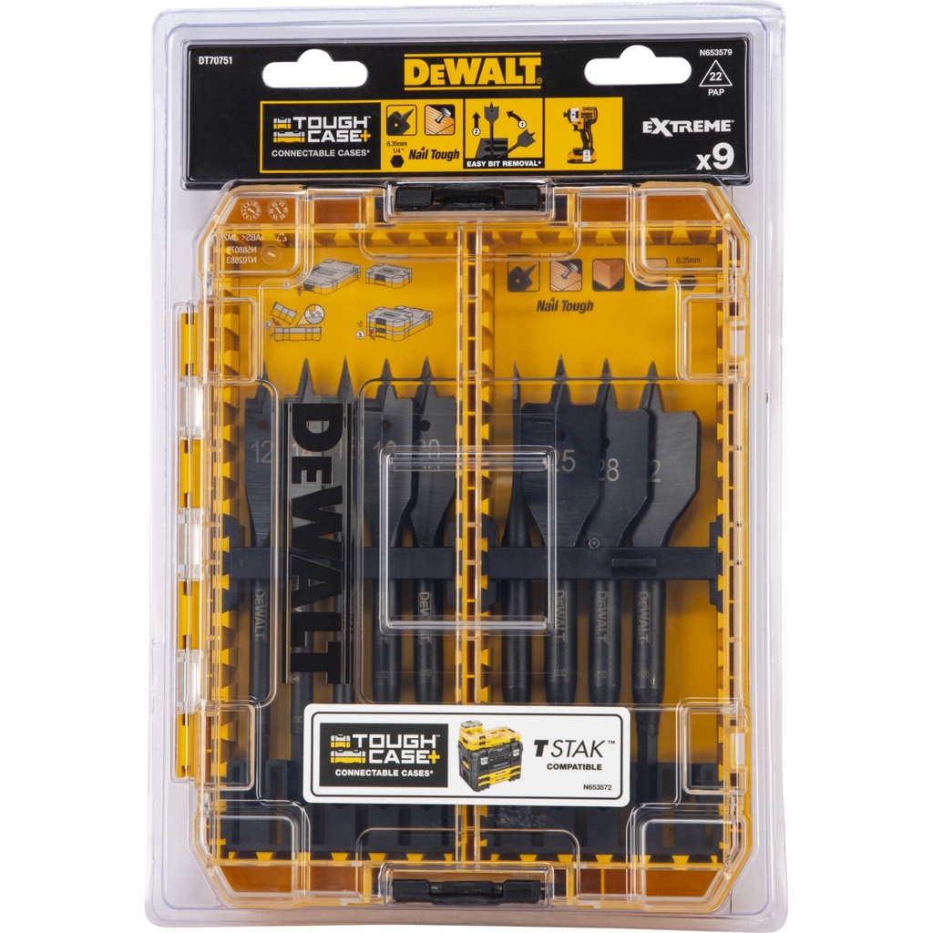 DeWalt DT70751-QZ Holz-Fräsbohrer-Set 9-tlg.