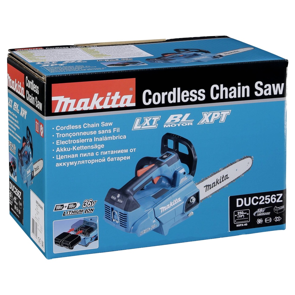 Makita DUC256Z Twin 18V Top Handle chain saw BL LXT
