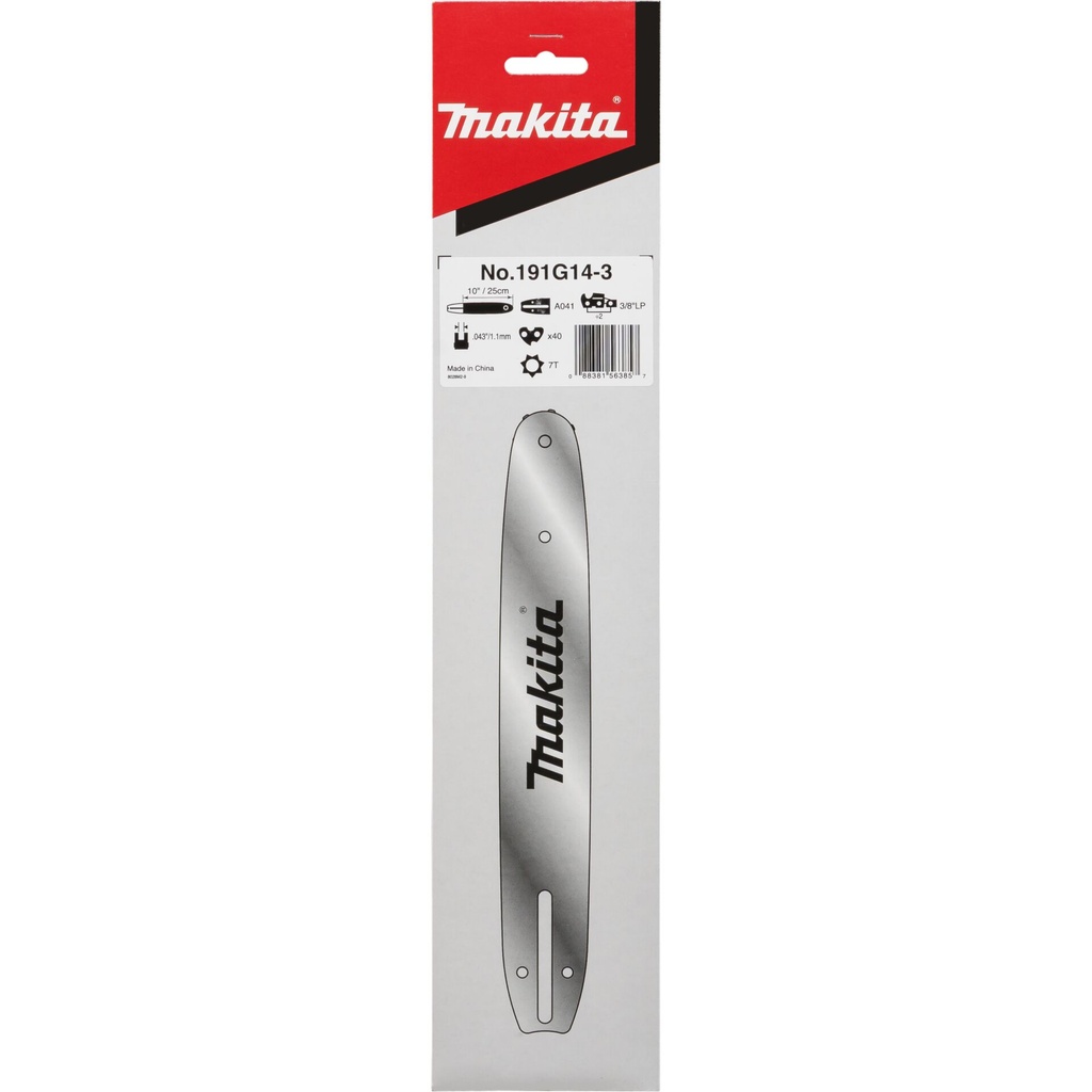 Makita 191G14-3 25cm 1,3mm 3/8 Replacement Bar Fits