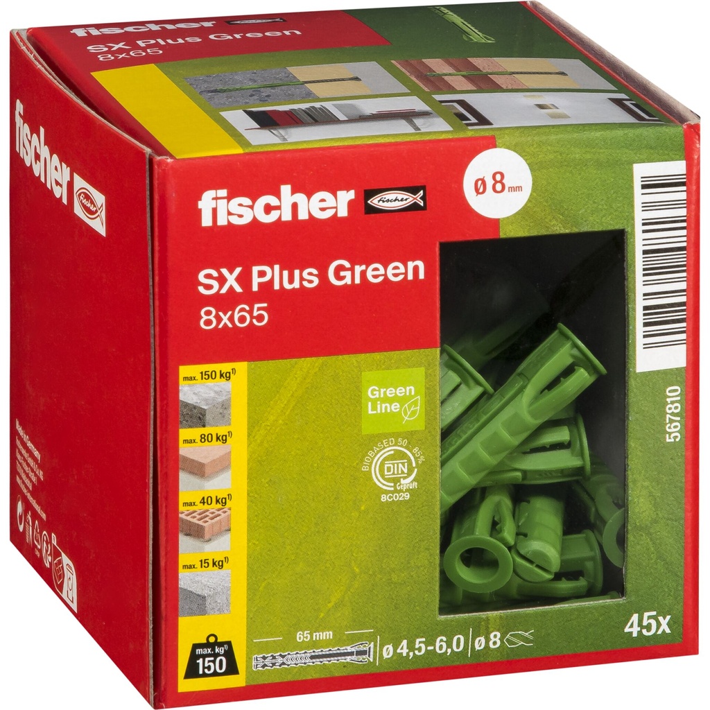 Fischer Dübel SX Plus Green 8x65