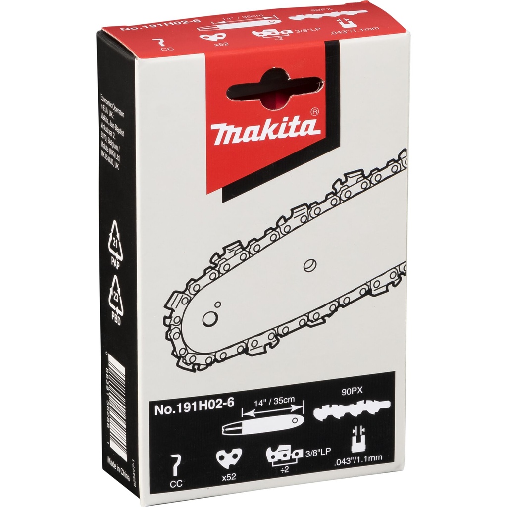 Makita 191H02-6 Saw Chain 35cm 1,1mm 3/8  HM