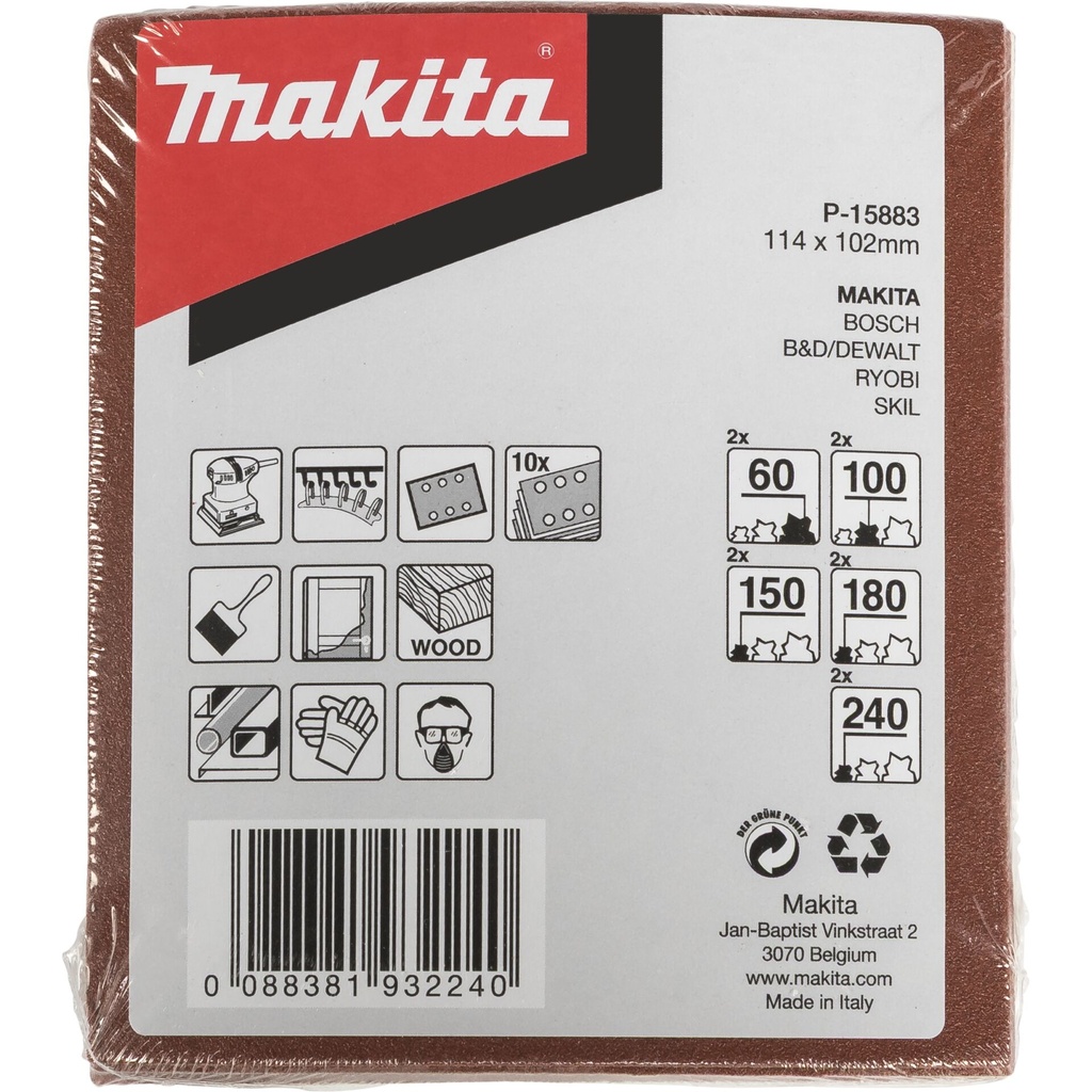 Makita Schleifpap. 102x114mm Set