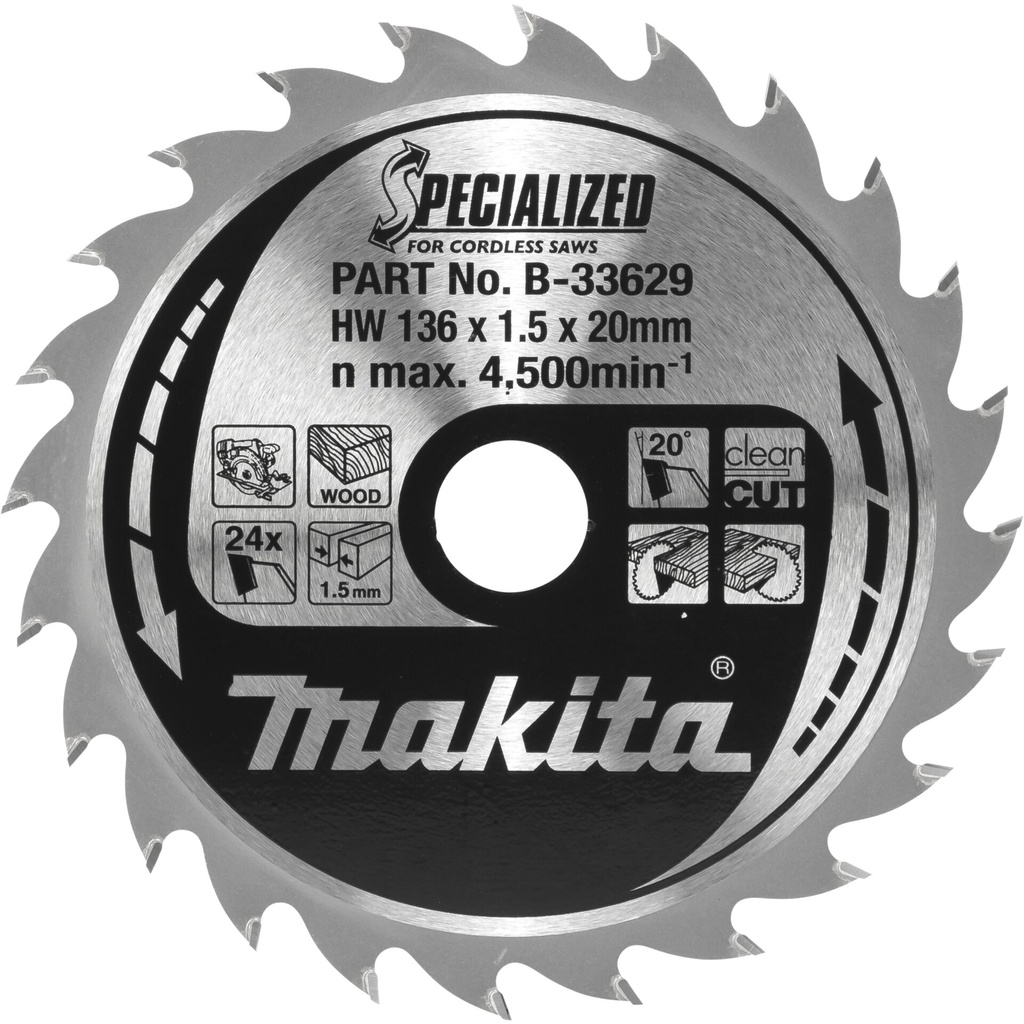 Makita B-33629 SPECIALIZED Saw Blade 136x20x24Z