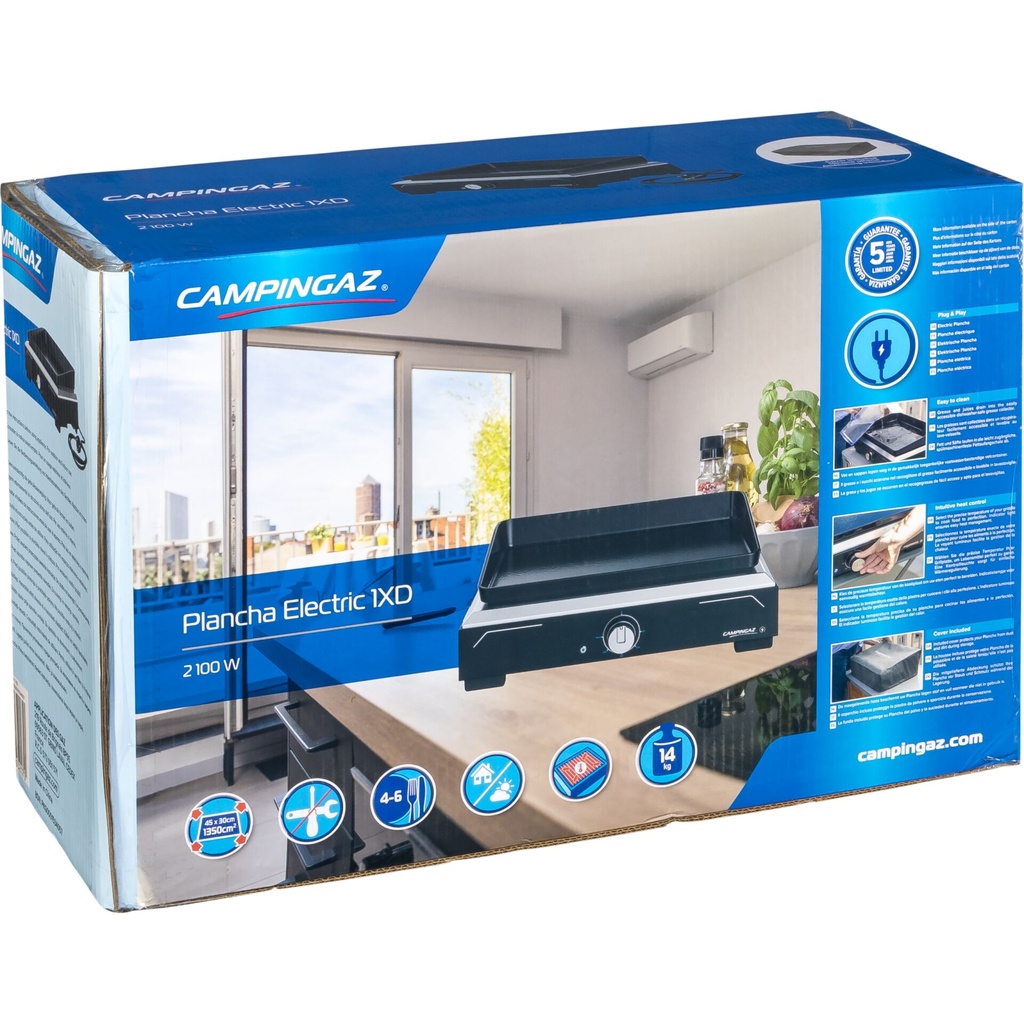 Campingaz Plancha Electric 1 XD Table Grill with Cast Plate