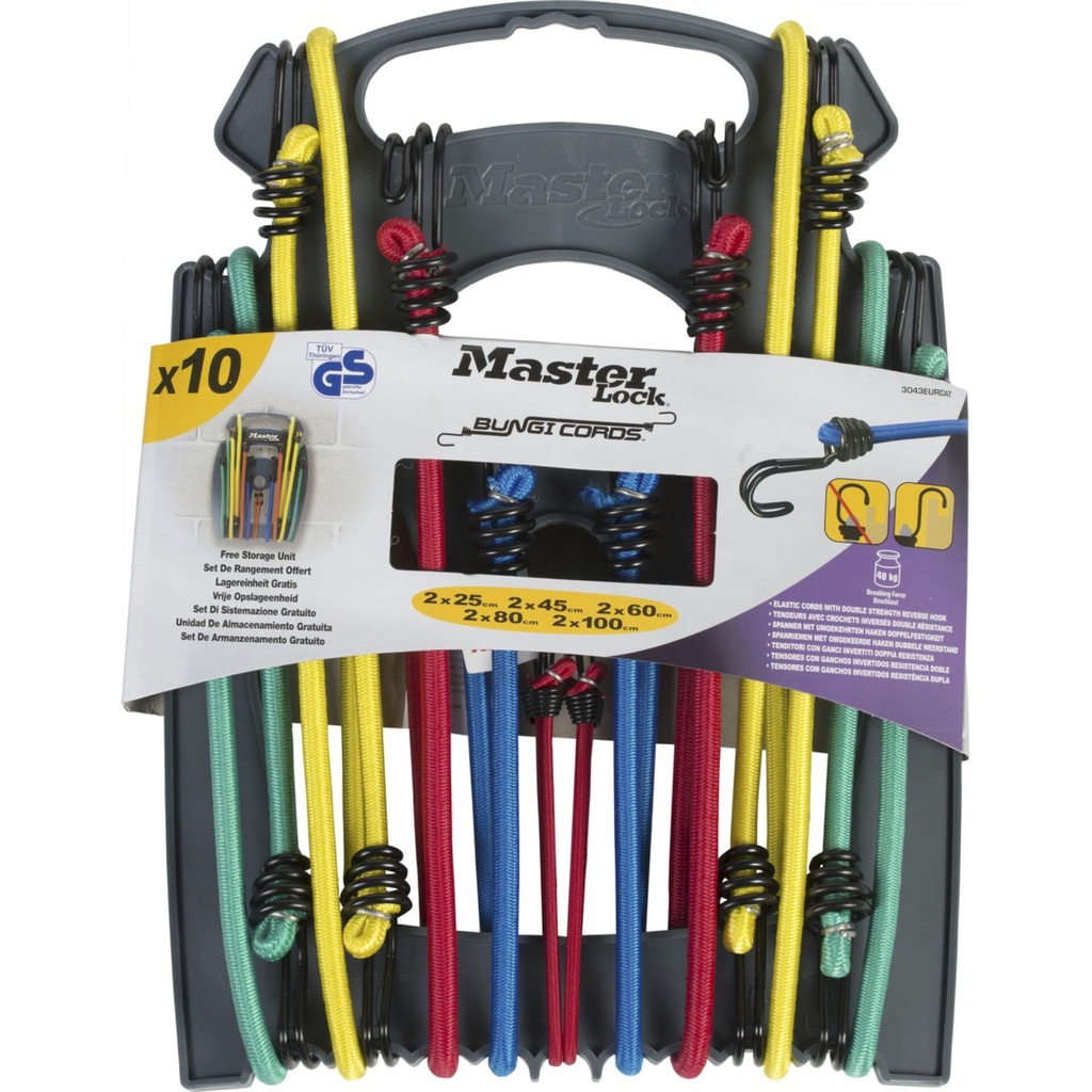 10x1 Master Lock Twin Wire Elastic Cords   3043EURDAT