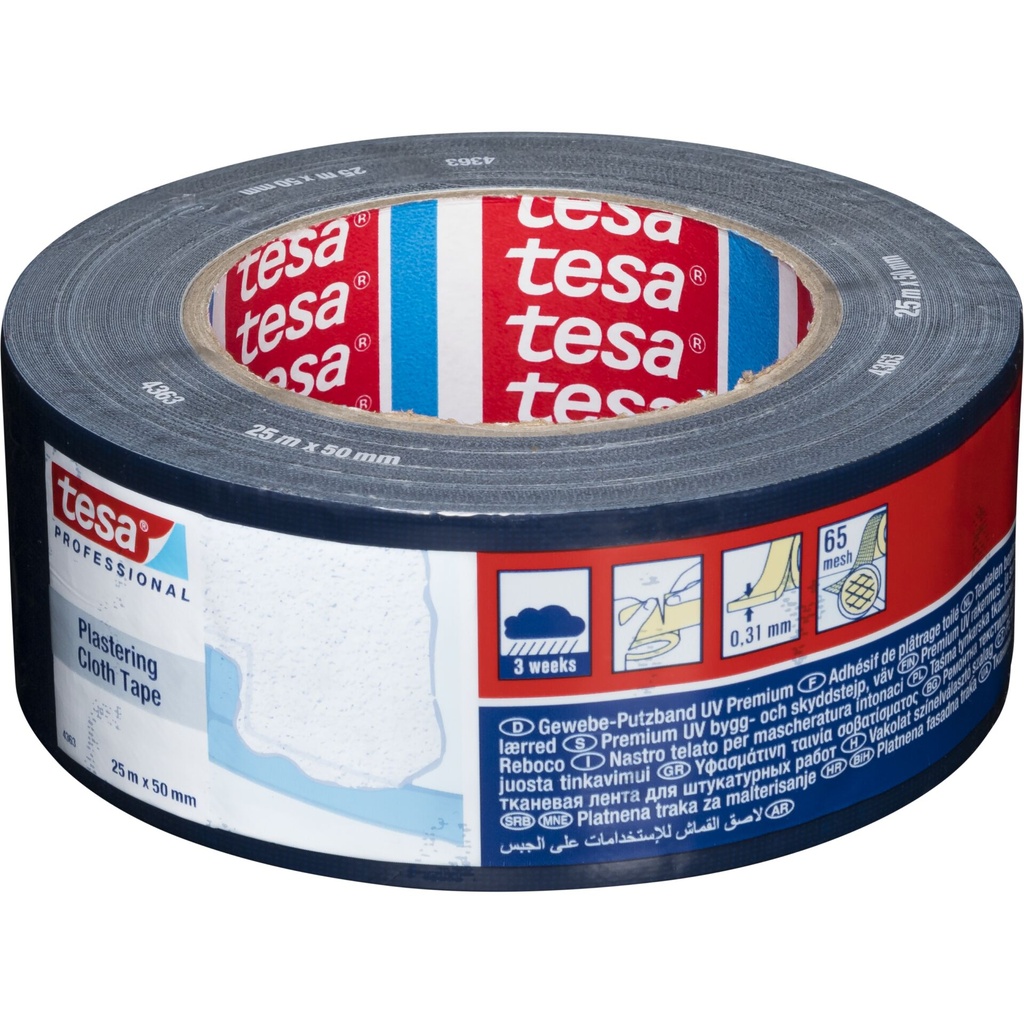 Tesa Plastering Cloth Tape 25m x 31mm blue 04363