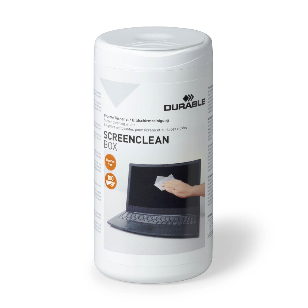 Durable SCREENCLEAN BOX 100 Screen Cleaning Wipes     573602