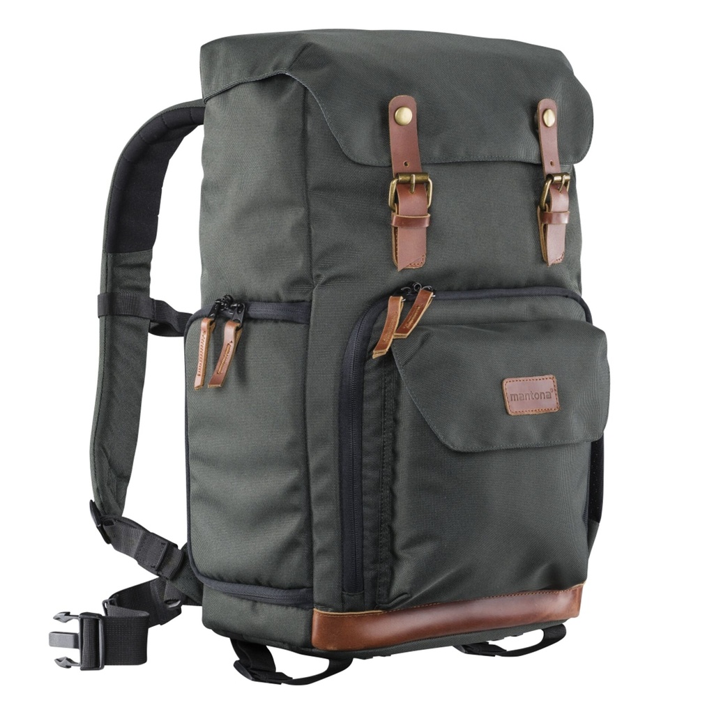 Mantona Camera Backpack Luis retro green