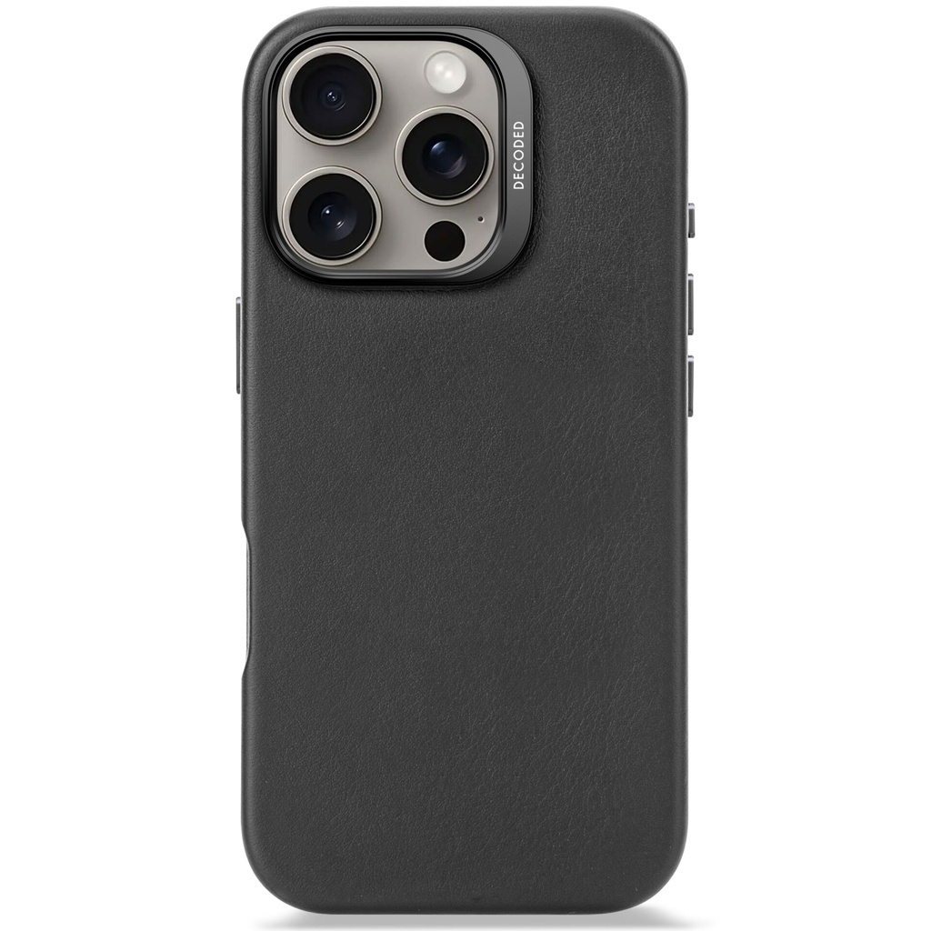 Decoded Leather Backcover iPhone 16 Pro Black
