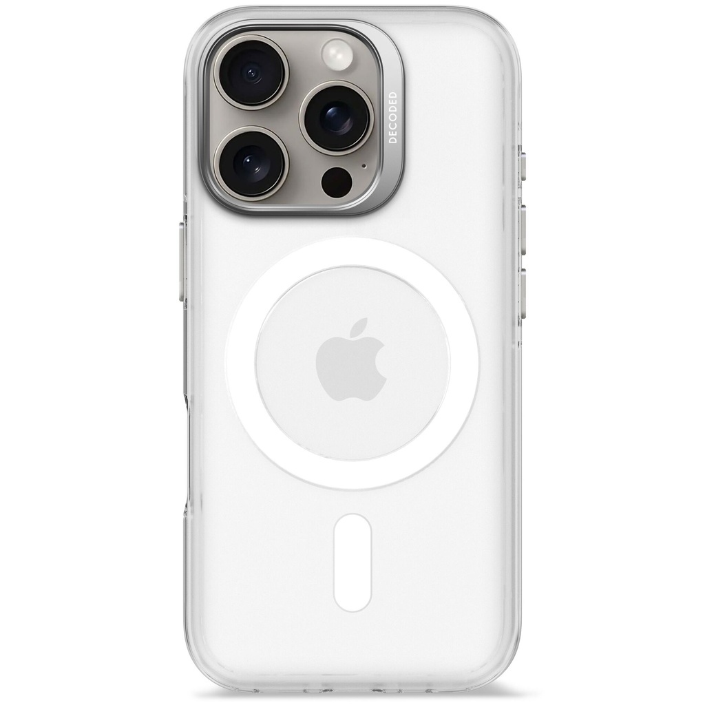 Decoded Recycled Plastic Backc. iPhone 16 Pro Transparent White