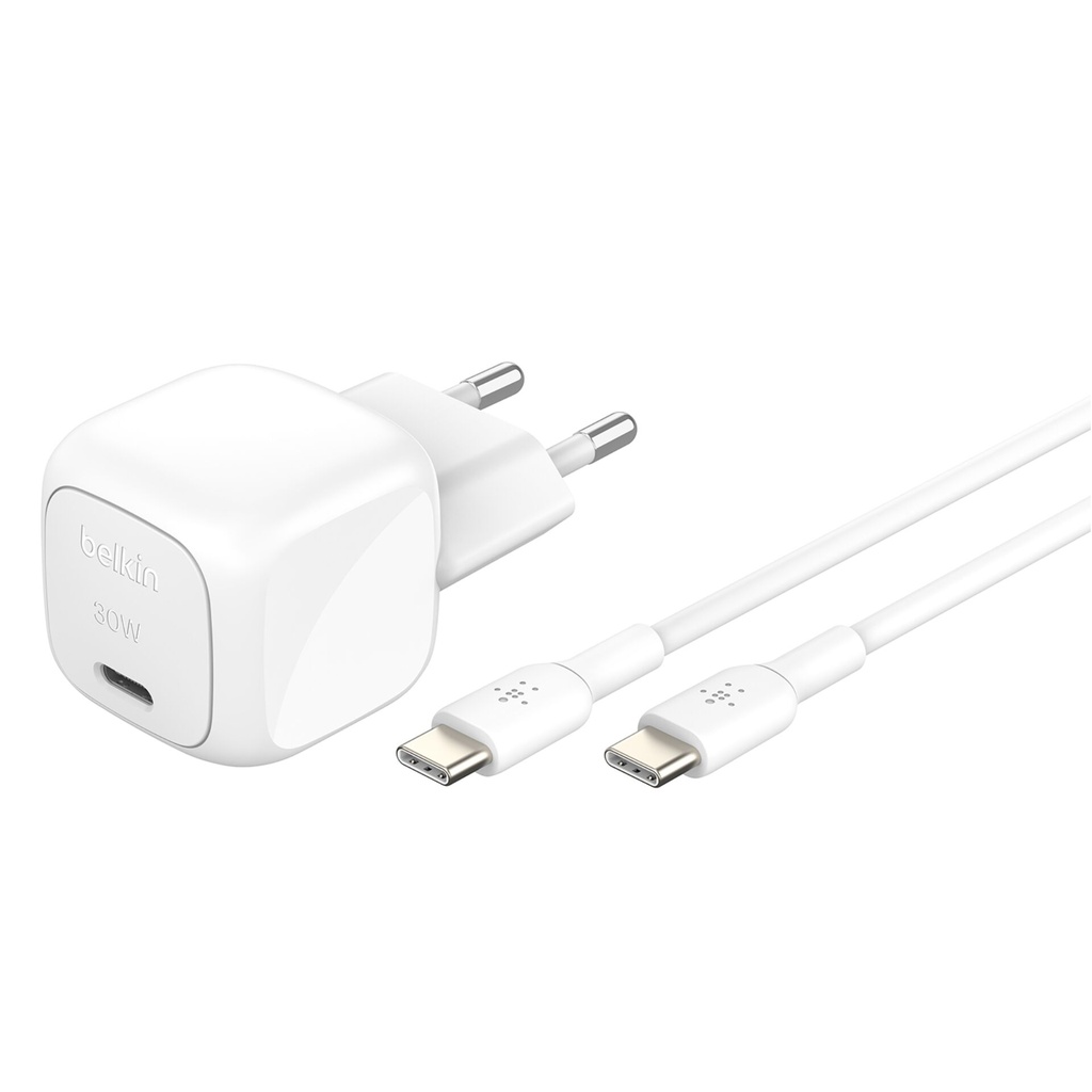 Belkin BOOST Charge USB-C/USB-C 30W Ch.PD,wh+Cab.WCA008kq1MWH-B6