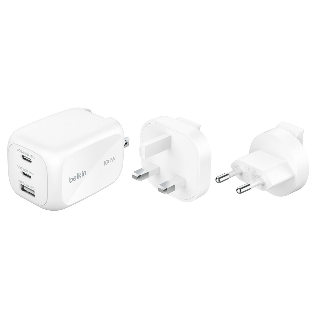 Belkin BOOST Charge 100W USB-C Charger 2xUSB-C/1xA WCH016hqWH