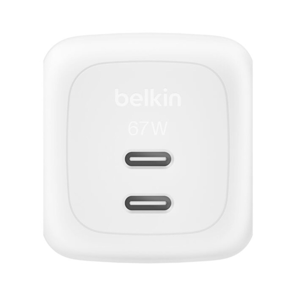 Belkin Ladegerät Dual USB-C 67W PD + PPS ,weiß        WCH020kqWH